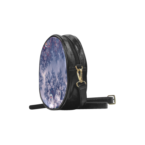 Purple Frost Fractal Round Sling Bag (Model 1647)
