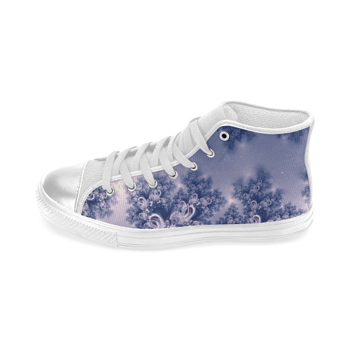 Purple Frost Fractal Women's Classic High Top Canvas Shoes (Model 017)