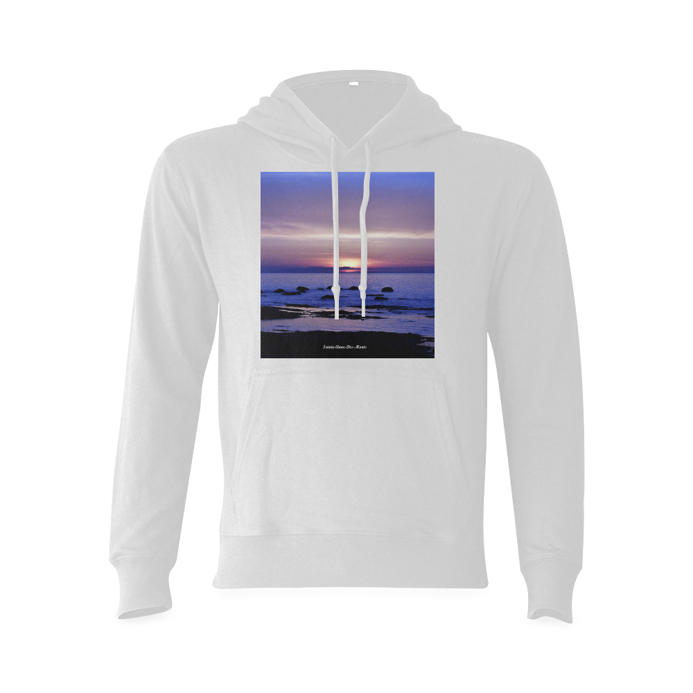 Blue and Purple Sunset Oceanus Hoodie Sweatshirt (Model H03)