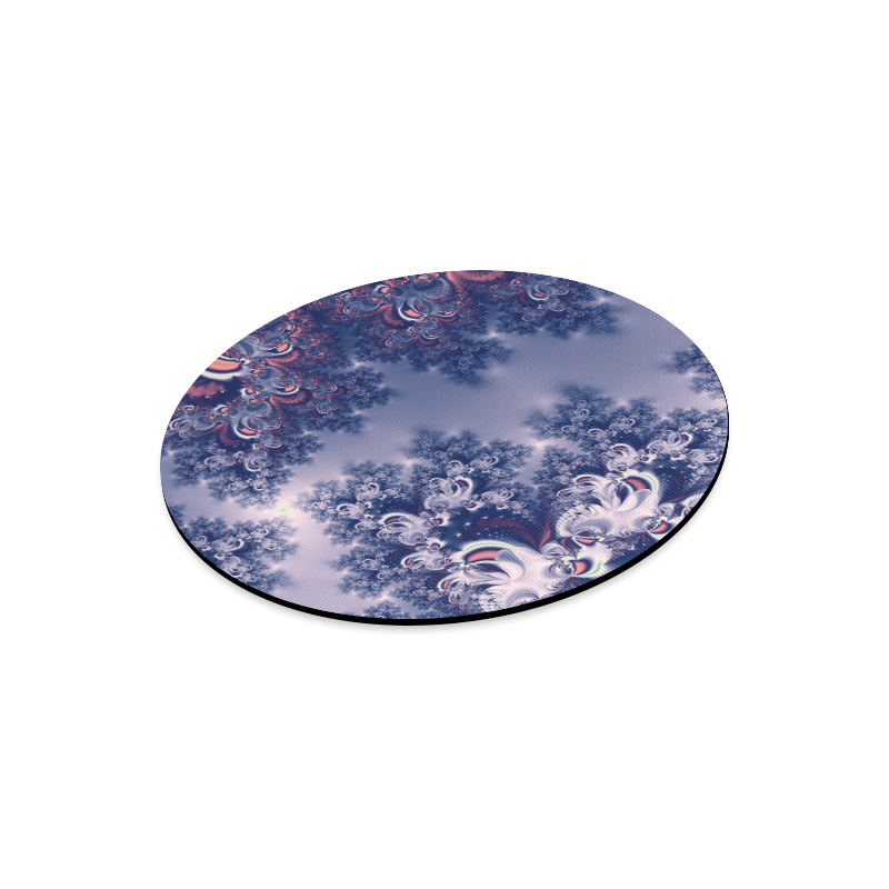Purple Frost Fractal Round Mousepad