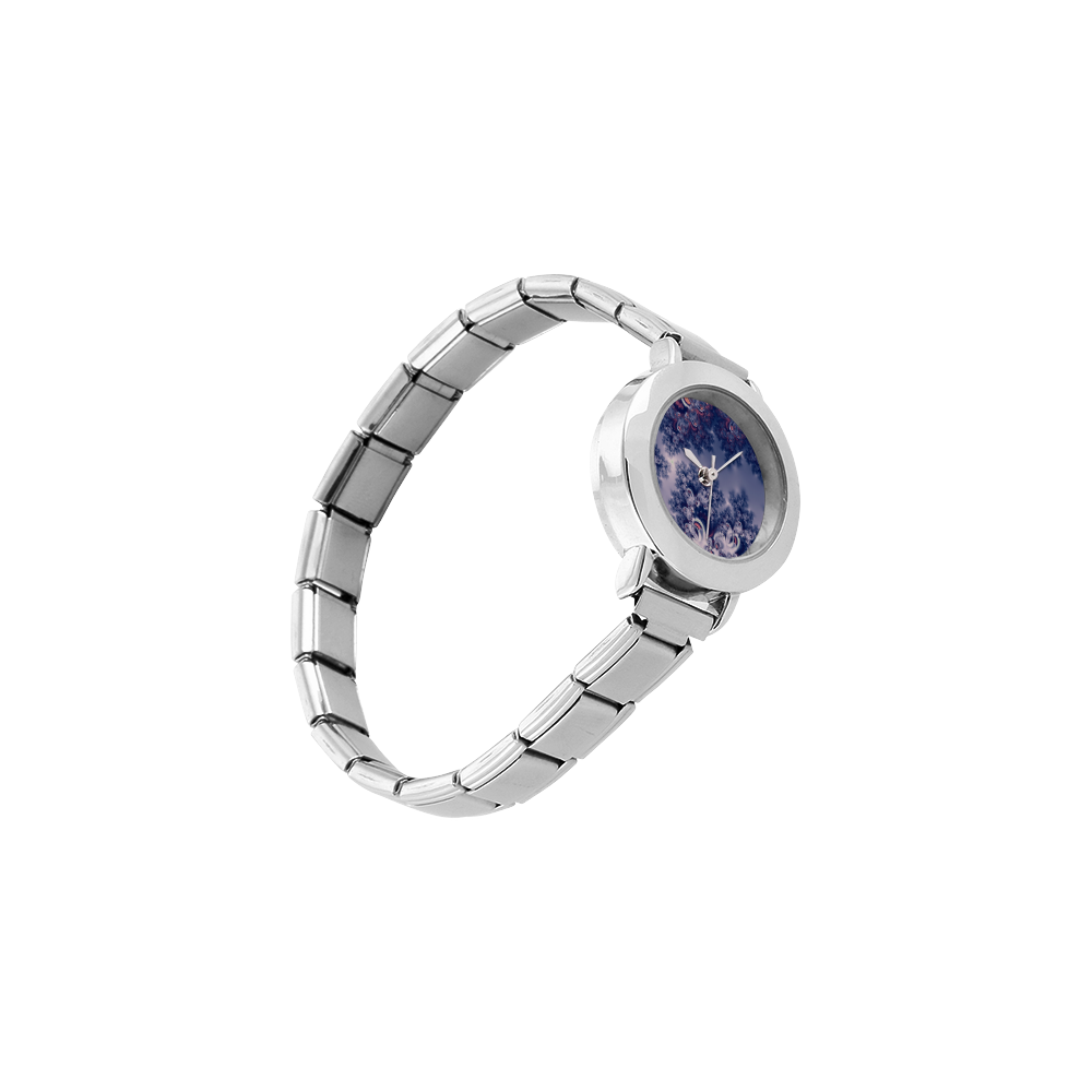 Purple Frost Fractal Women's Italian Charm Watch(Model 107)