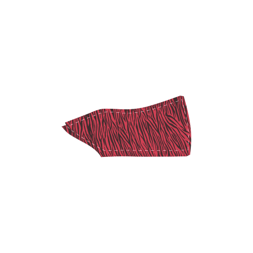 Red Zebra Stripes Women's Slip-on Canvas Shoes (Model 019)