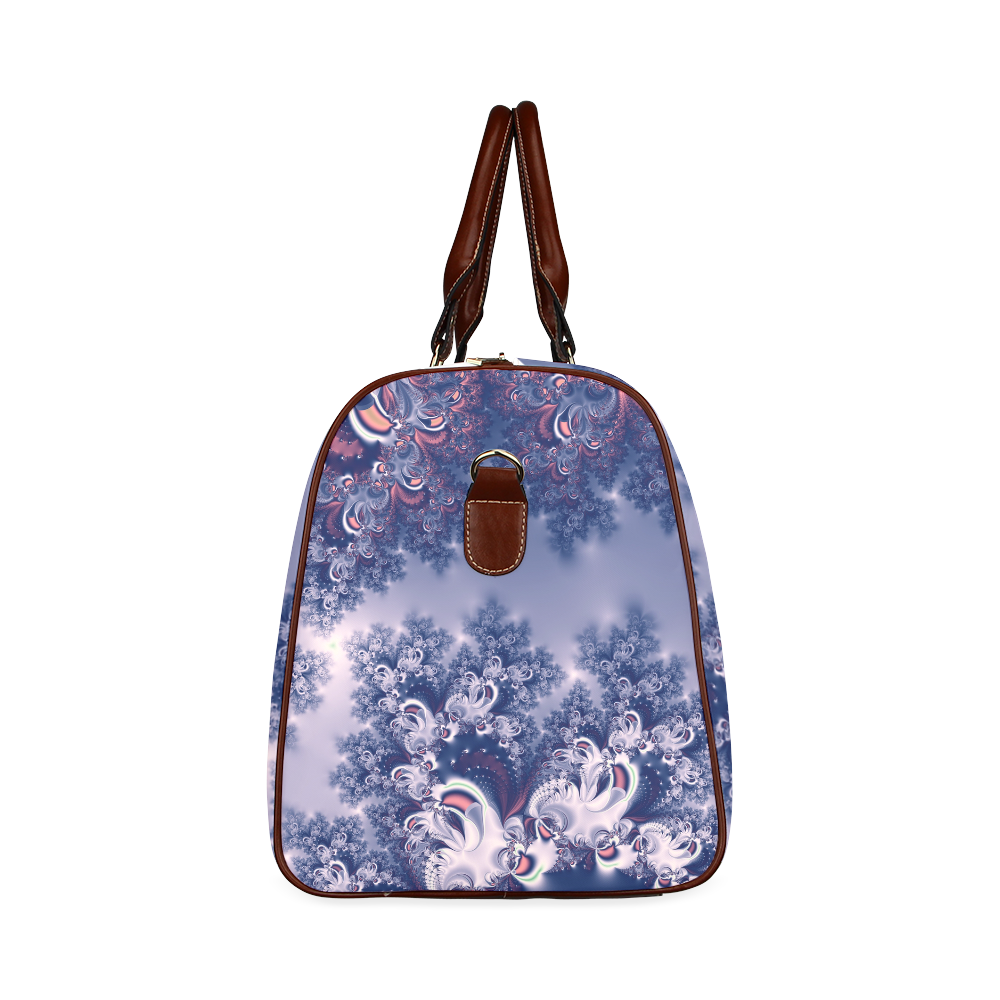 Purple Frost Fractal Waterproof Travel Bag/Small (Model 1639)