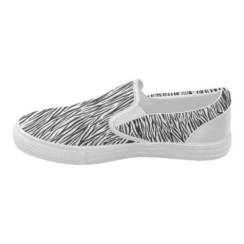 Zebra Stripes Women's Slip-on Canvas Shoes (Model 019)