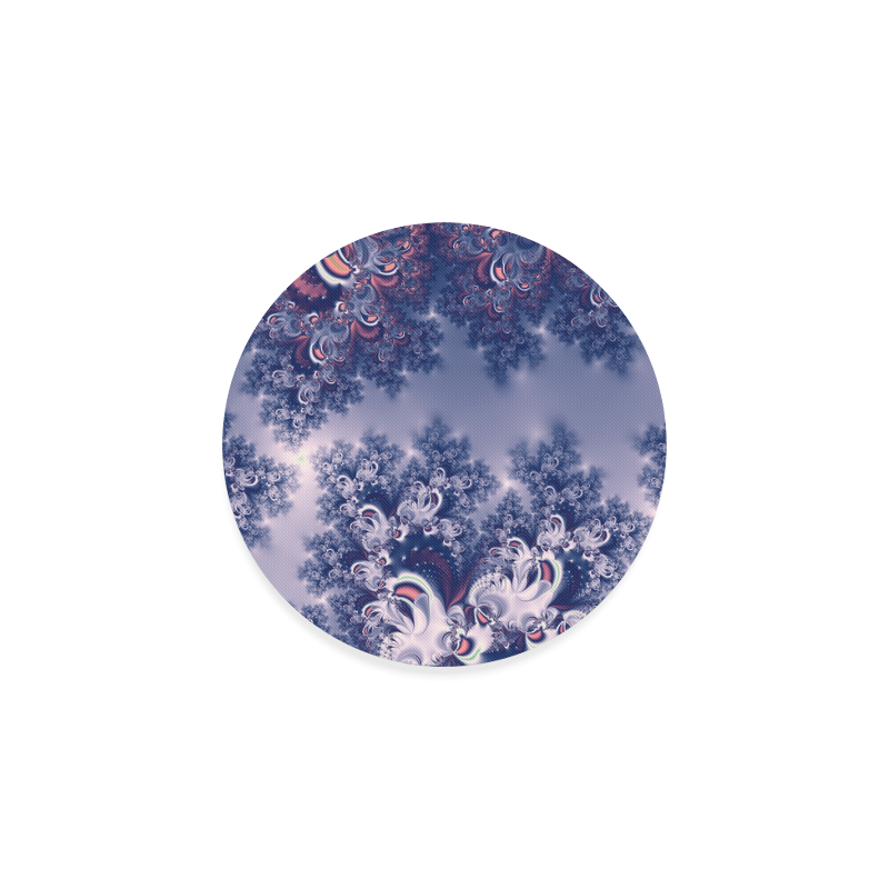 Purple Frost Fractal Round Coaster