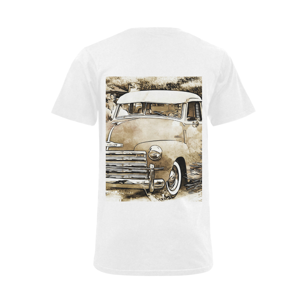 Vintage Chevrolet Chevy Truck Men's V-Neck T-shirt  Big Size(USA Size) (Model T10)