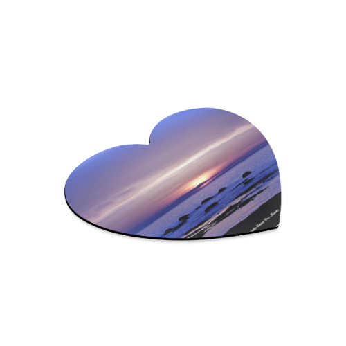 Blue and Purple Sunset Heart-shaped Mousepad