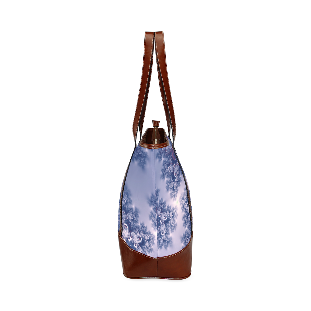 Purple Frost Fractal Tote Handbag (Model 1642)