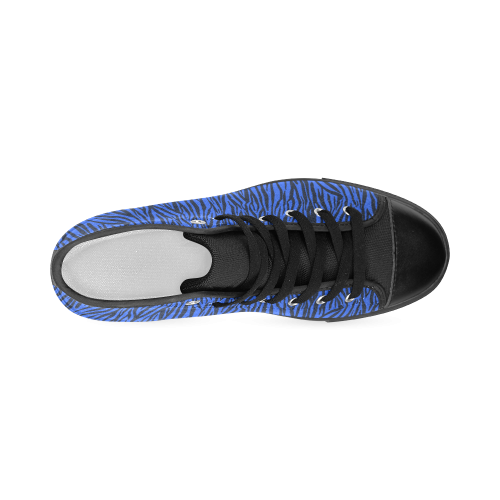 Blue Zebra Stripes Women's Classic High Top Canvas Shoes (Model 017)
