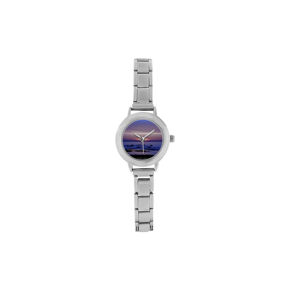 Blue and Purple Sunset Women's Italian Charm Watch(Model 107)