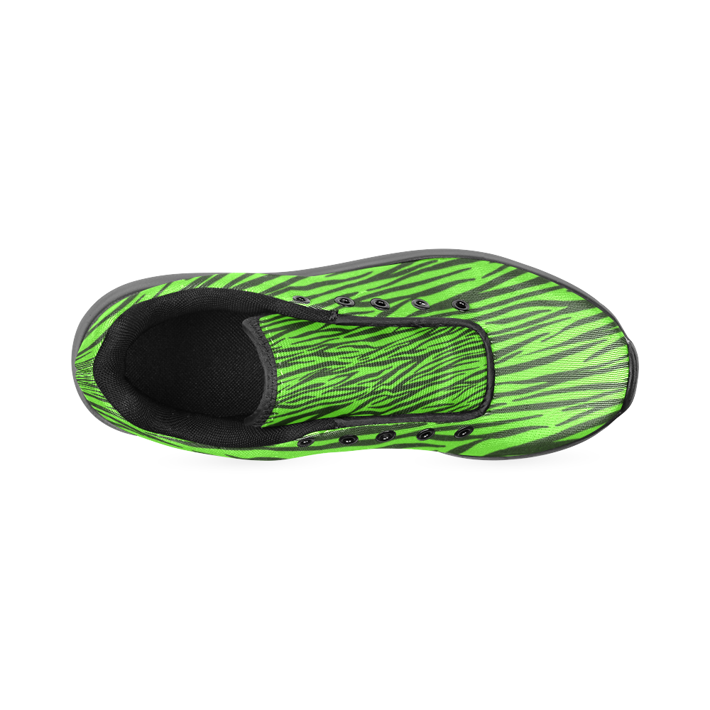 Green Zebra Stripes Women’s Running Shoes (Model 020)
