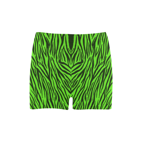 Green Zebra Stripes Briseis Skinny Shorts (Model L04)