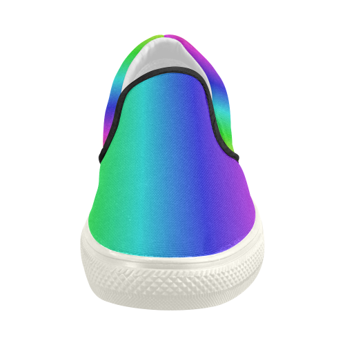 Crayon Box Ombre Rainbow Women's Slip-on Canvas Shoes (Model 019)