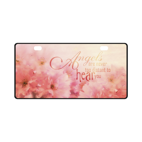 Pink Cherry Blossom for Angels License Plate