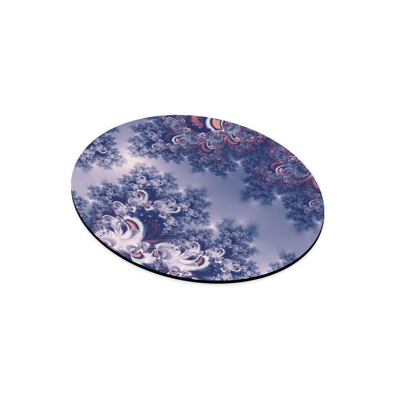 Purple Frost Fractal Round Mousepad