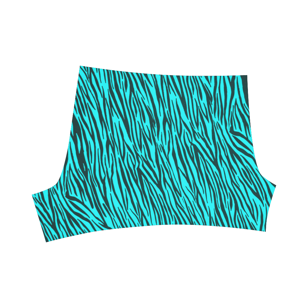 Turquoise Zebra Stripes Briseis Skinny Shorts (Model L04)