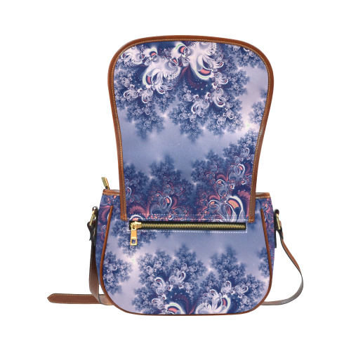 Purple Frost Fractal Saddle Bag/Small (Model 1649) Full Customization