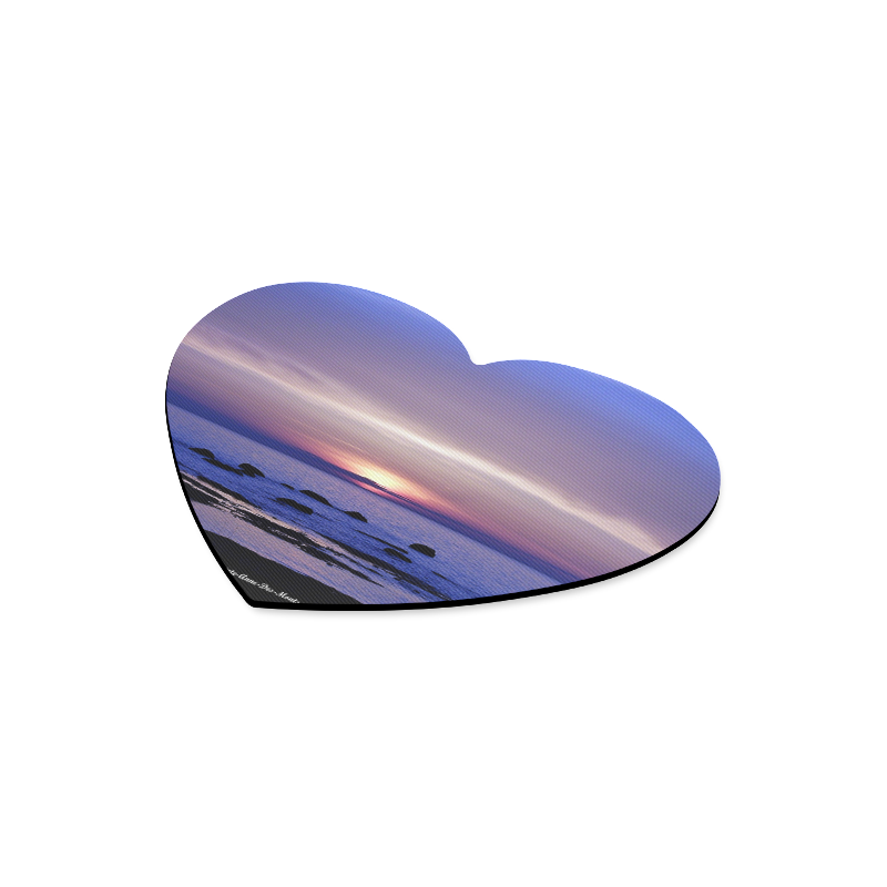 Blue and Purple Sunset Heart-shaped Mousepad