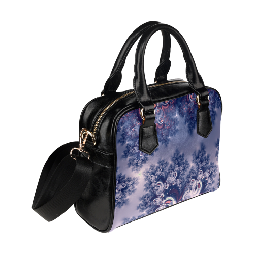 Purple Frost Fractal Shoulder Handbag (Model 1634)