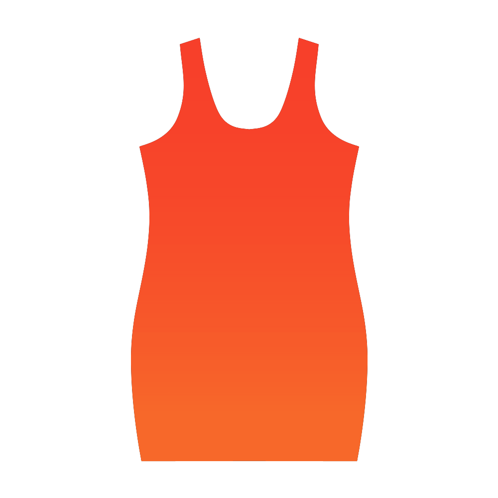 Orange-red gradient VAS2 Medea Vest Dress (Model D06)