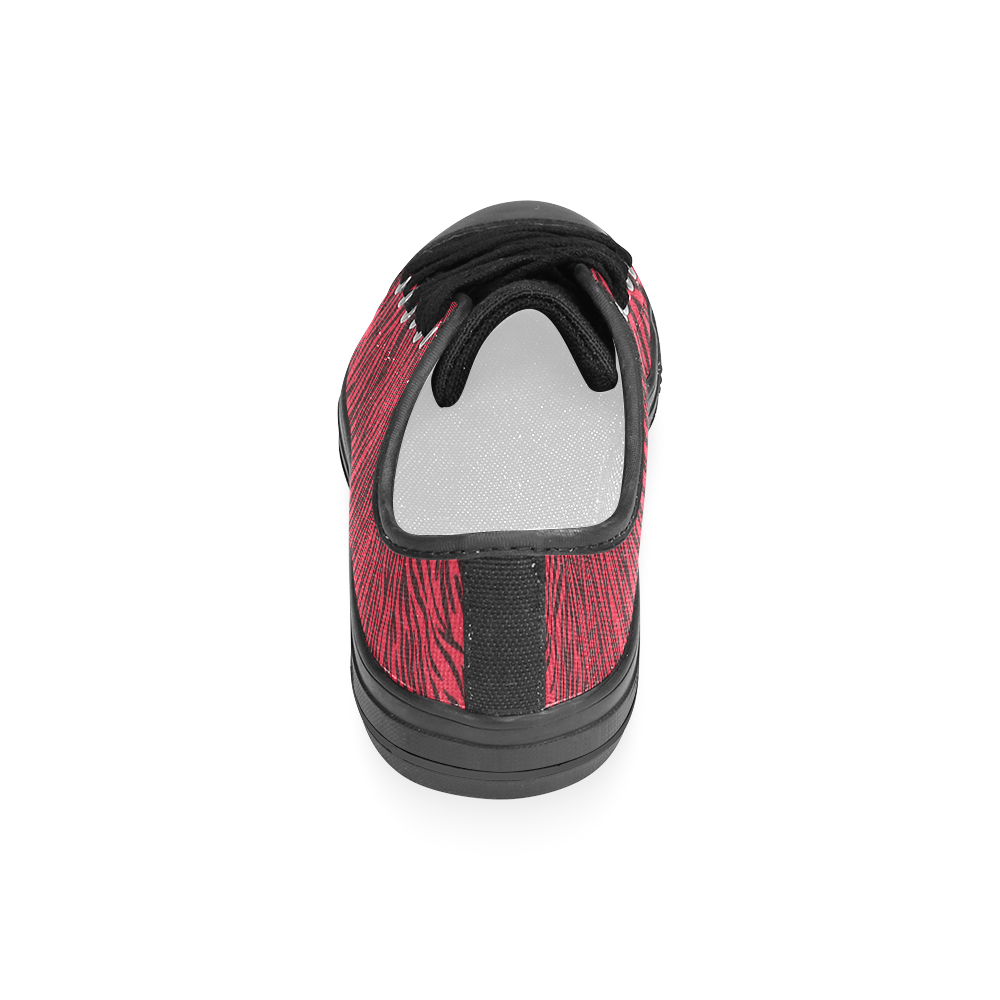 Red Zebra Stripes Women's Classic Canvas Shoes (Model 018)