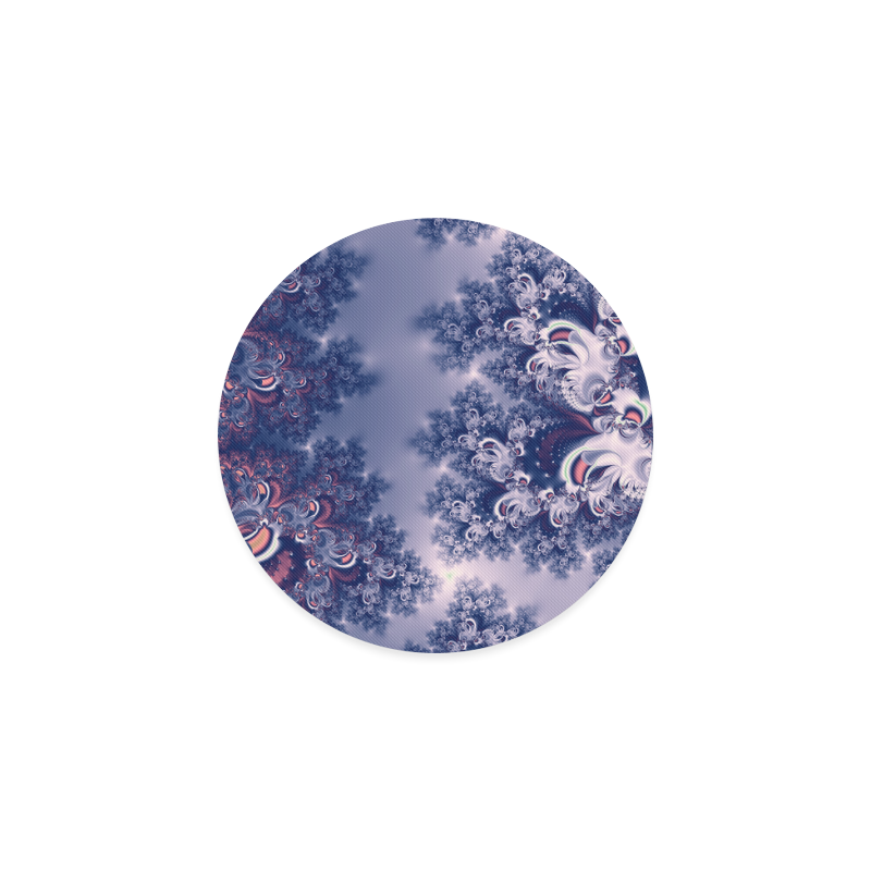 Purple Frost Fractal Round Coaster