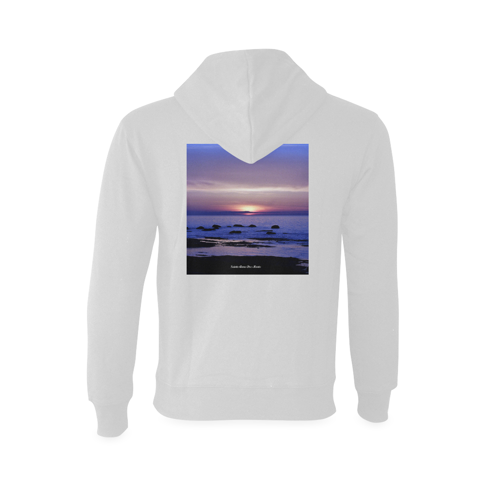 Blue and Purple Sunset Oceanus Hoodie Sweatshirt (Model H03)