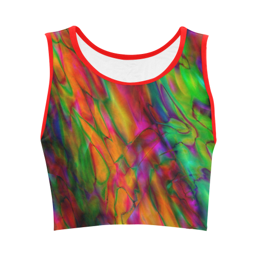 Abstract Women's Crop Top (Model T42)