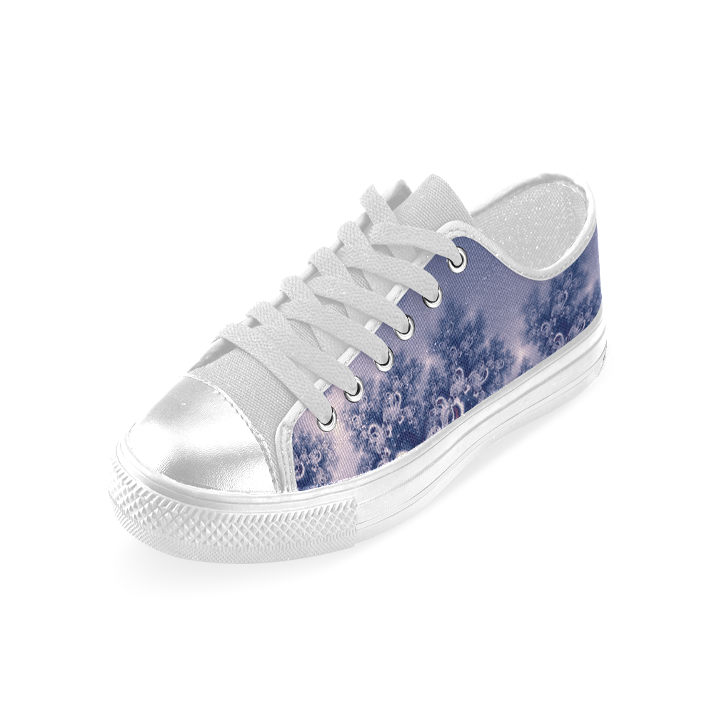 Purple Frost Fractal Women's Classic Canvas Shoes (Model 018)
