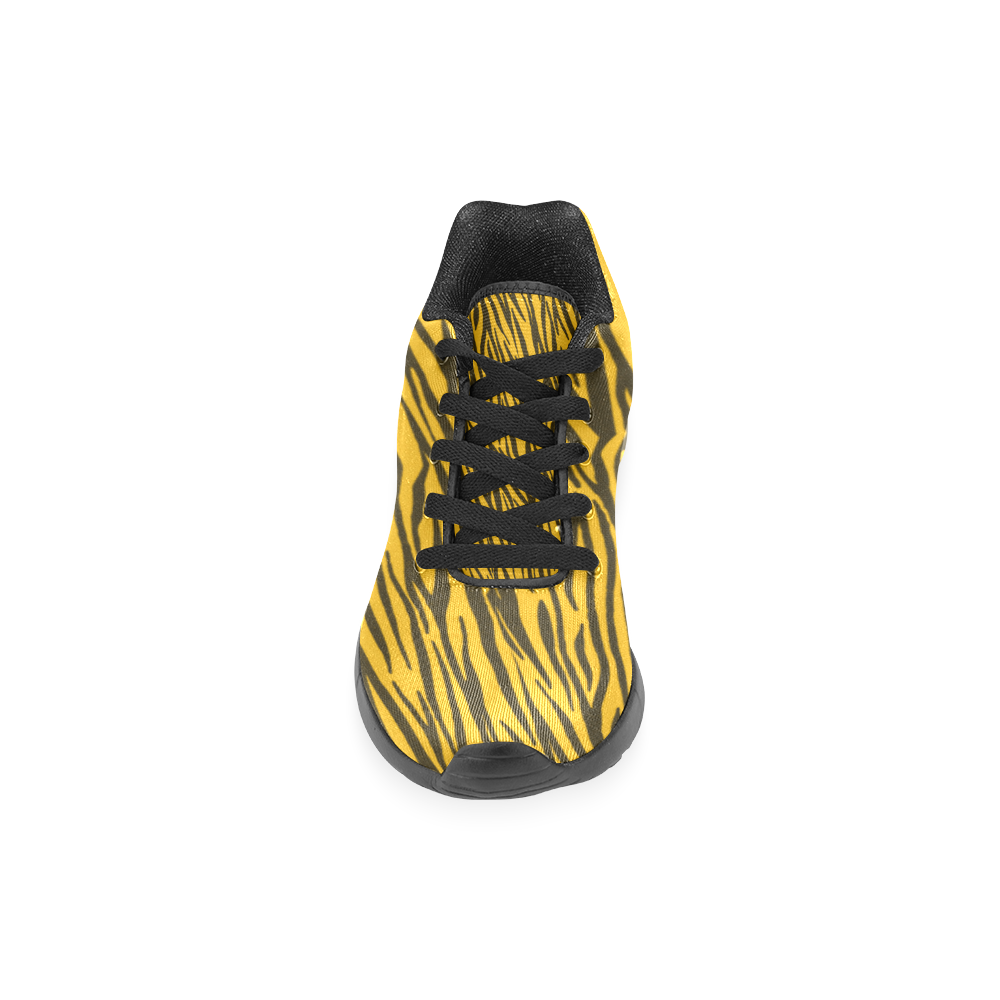 Yellow Zebra Stripes Women’s Running Shoes (Model 020)