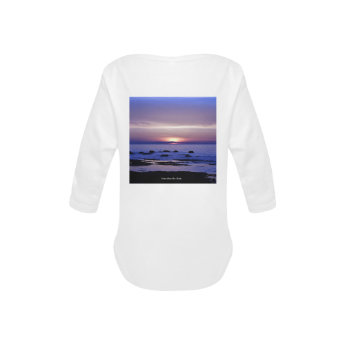 Blue and Purple Sunset Baby Powder Organic Long Sleeve One Piece (Model T27)