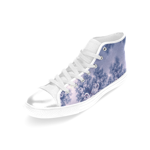 Purple Frost Fractal Women's Classic High Top Canvas Shoes (Model 017)