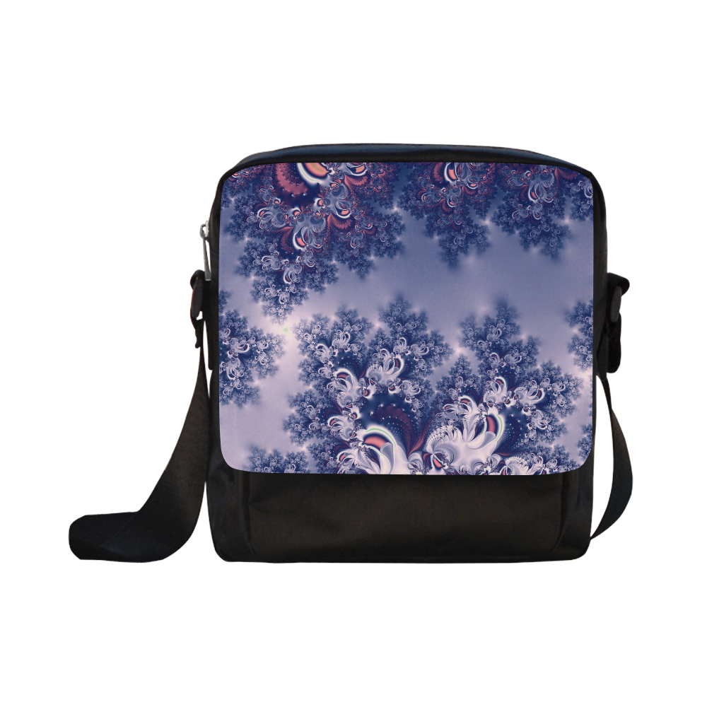 Purple Frost Fractal Crossbody Nylon Bags (Model 1633)