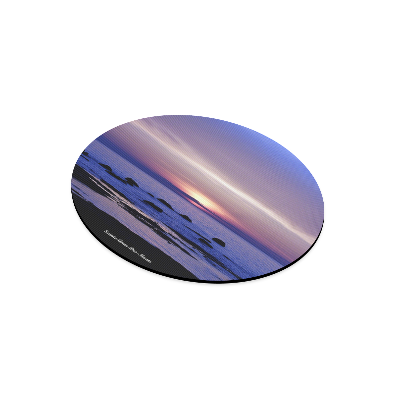 Blue and Purple Sunset Round Mousepad