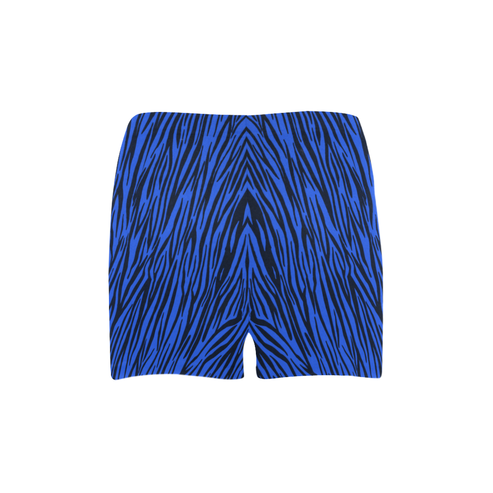 Blue Zebra Stripes Briseis Skinny Shorts (Model L04)