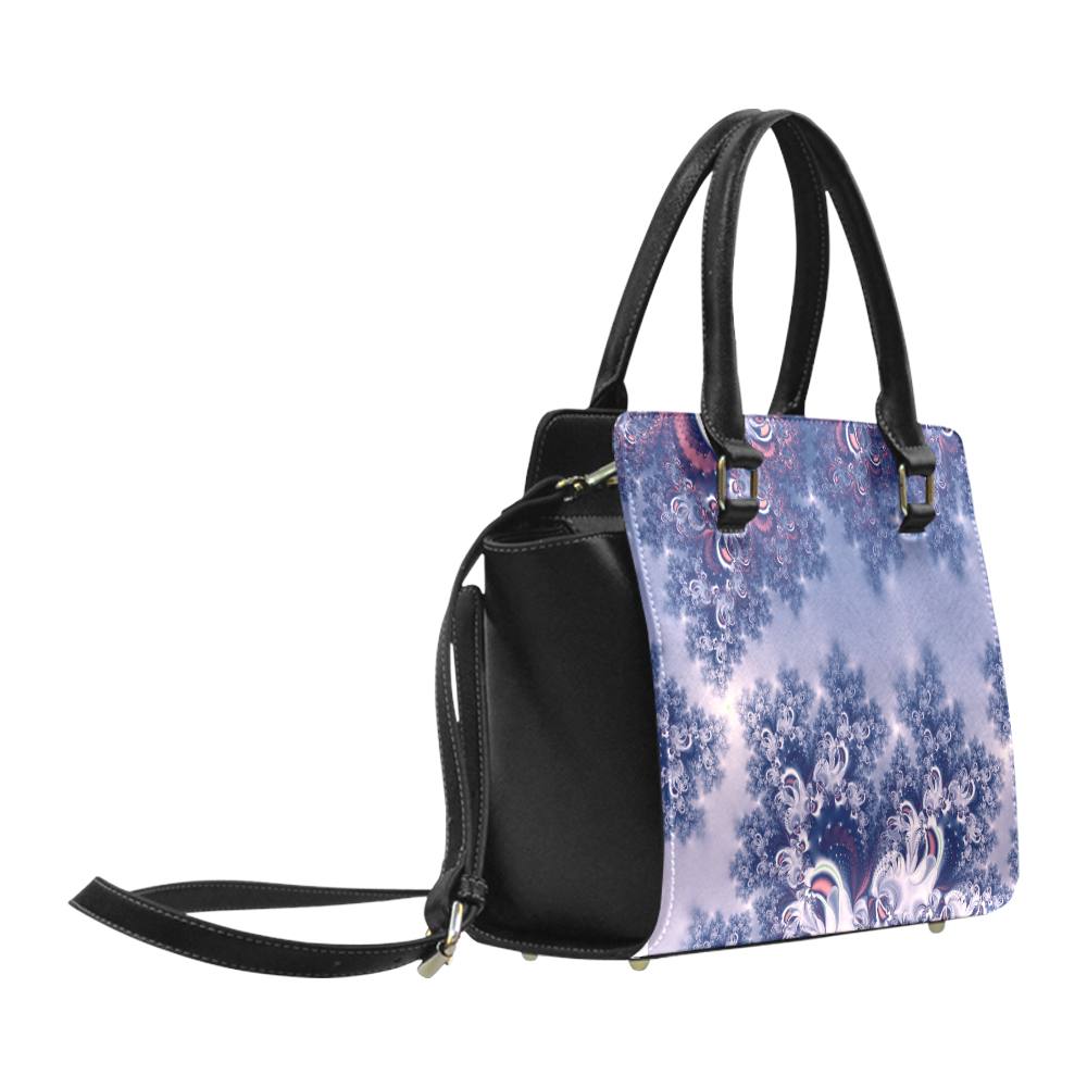 Purple Frost Fractal Classic Shoulder Handbag (Model 1653)