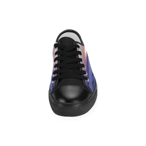Blue and Purple Sunset Women's Classic Canvas Shoes (Model 018)