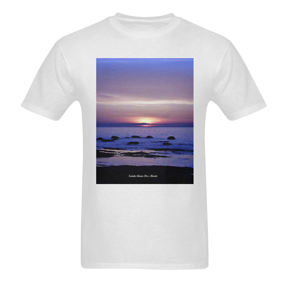 Blue and Purple Sunset Sunny Men's T- shirt (Model T06)