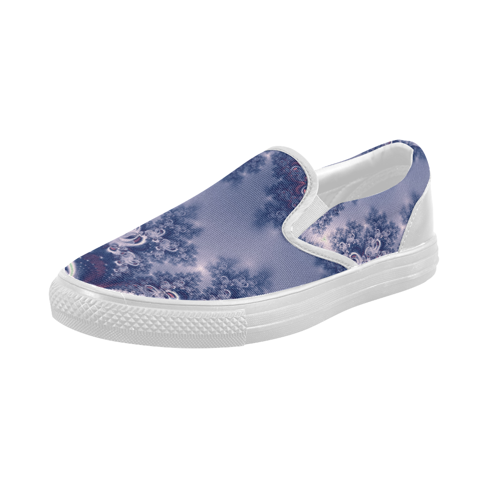 Purple Frost Fractal Women's Slip-on Canvas Shoes (Model 019)