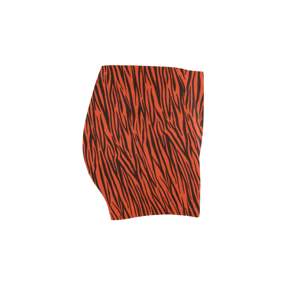 Orange Zebra Stripes Briseis Skinny Shorts (Model L04)