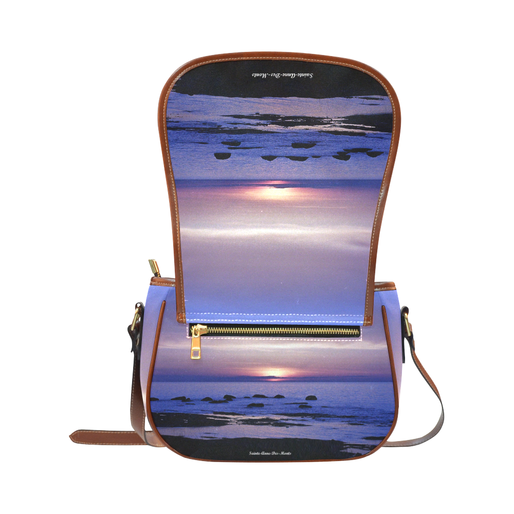 Blue and Purple Sunset Saddle Bag/Small (Model 1649) Full Customization