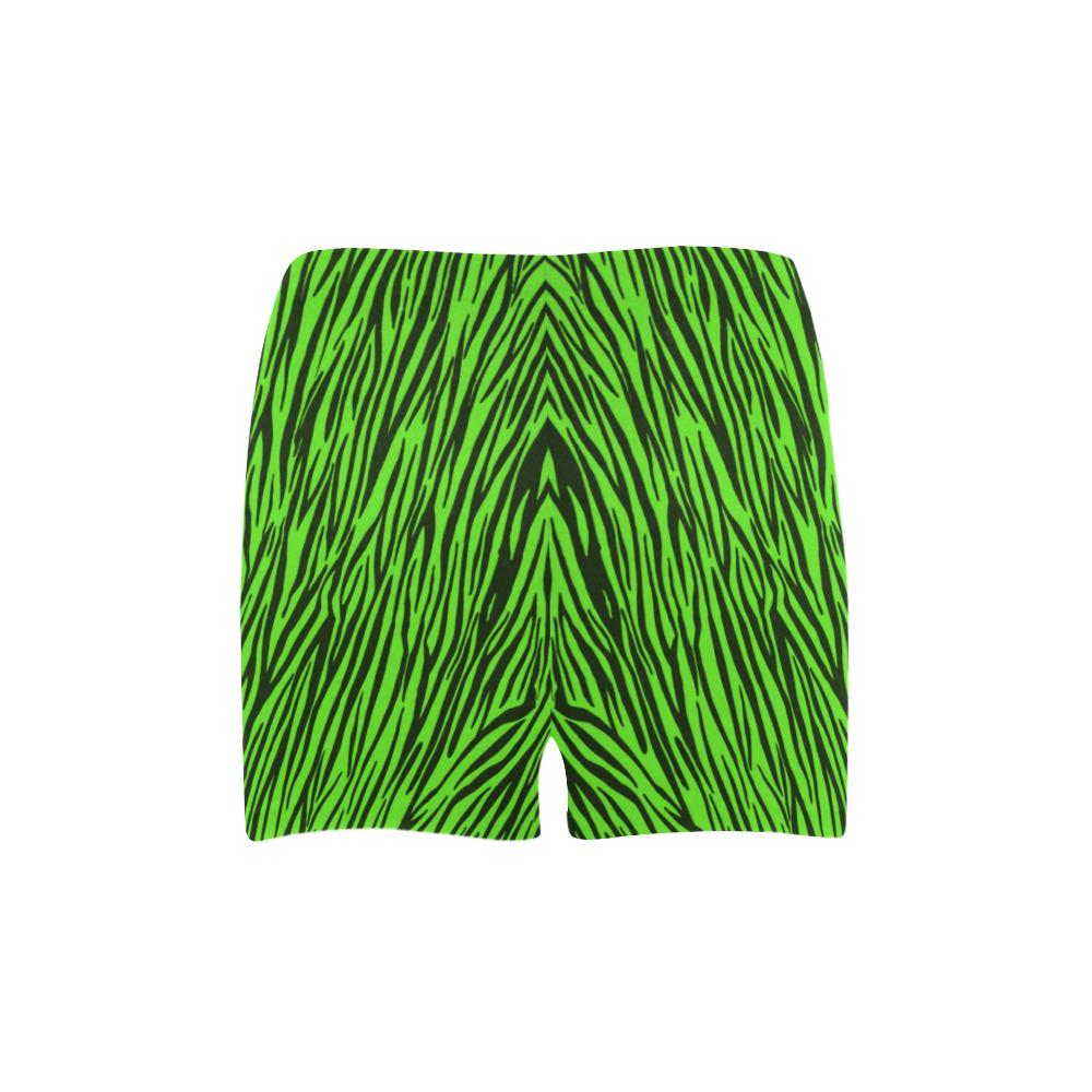 Green Zebra Stripes Briseis Skinny Shorts (Model L04)