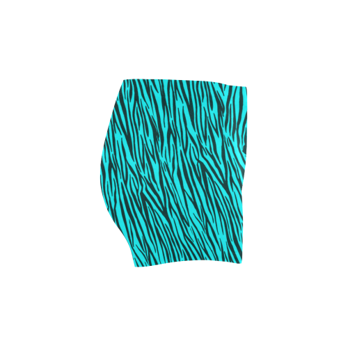 Turquoise Zebra Stripes Briseis Skinny Shorts (Model L04)