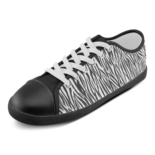 Zebra Stripes Women's Canvas Shoes (Model 016)
