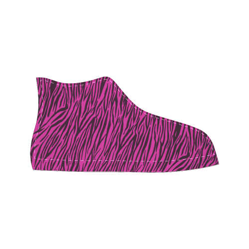 Pink Zebra Stripes Women's Classic High Top Canvas Shoes (Model 017)