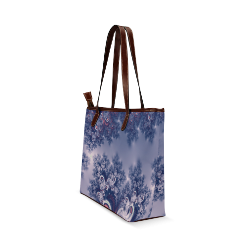 Purple Frost Fractal Shoulder Tote Bag (Model 1646)