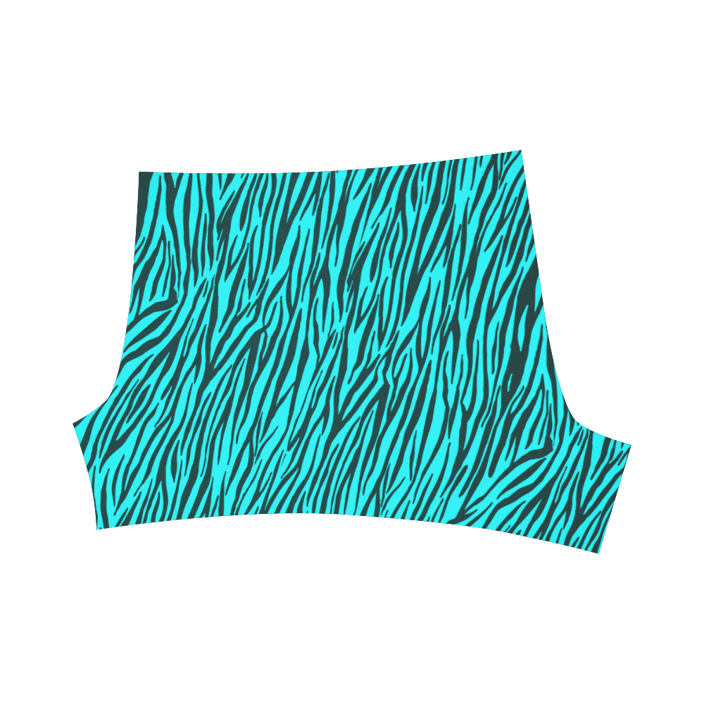 Turquoise Zebra Stripes Briseis Skinny Shorts (Model L04)