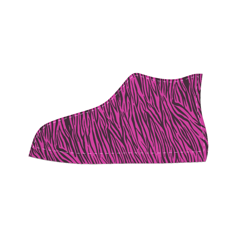 Pink Zebra Stripes Women's Classic High Top Canvas Shoes (Model 017)