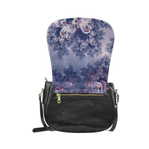 Purple Frost Fractal Classic Saddle Bag/Small (Model 1648)