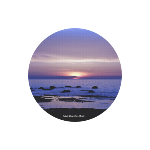Blue and Purple Sunset Round Mousepad